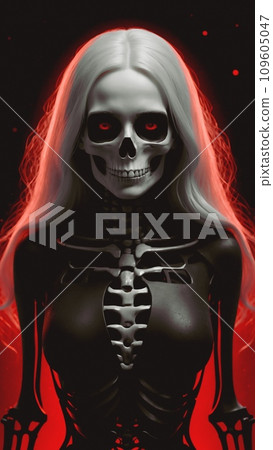 woman, skull, robot 109605047
