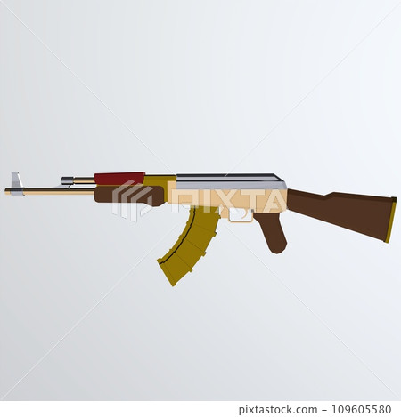 Akm Rifle isolated on white background 109605580