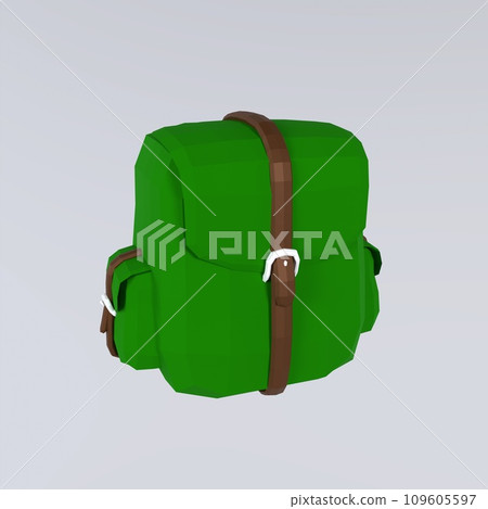 Green School Bag isolated on white background Green School Bag isolated on white background 109605597