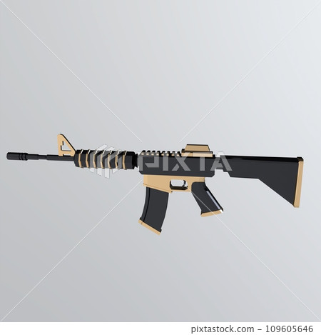 M16 Rifle isolated on white background 109605646