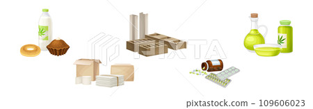 Hemp and Cannabis Sativa Production and Processing Vector Set Hemp and Cannabis Sativa Production and Processing Vector Set 109606023