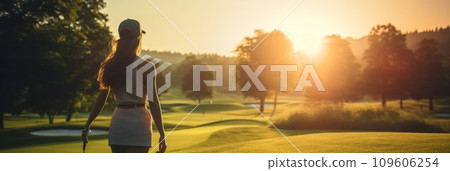 Golfers on the golf course playing golf Golfers on the golf course playing golf 109606254
