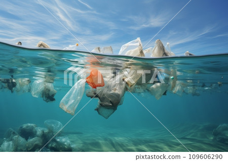 Plastic pollution in the world's oceans 109606290