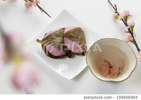Sakura Tea Sakura Mochi, Domyoji Temple, Cherry Blossom Flowers 109606968
