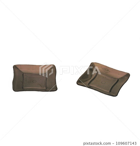 Two transparent plastic dessert plates isolated over white background Two transparent plastic dessert plates isolated over white background 109607143