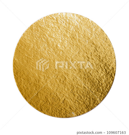 Round golden tray pattern isolated over white background Round golden tray pattern isolated over white background 109607163