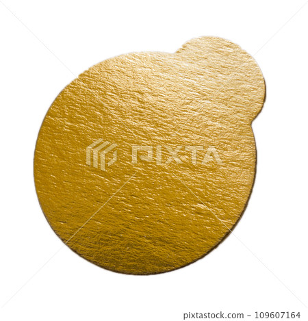 Round golden tray pattern isolated over white background Round golden tray pattern isolated over white background 109607164