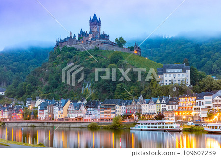 Cochem with Reichsburg castle, Germany Cochem with Reichsburg castle, Germany 109607239
