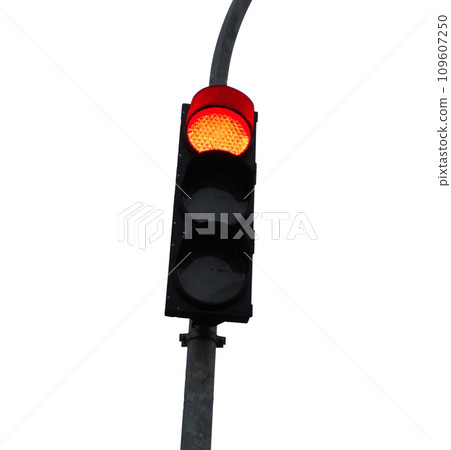 Traffic lights isolated over transparent background, clipart png illustration. Crossroad red light 109607250