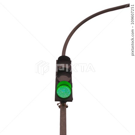 Traffic lights isolated over transparent background, clipart png illustration. Crossroad green light 109607251