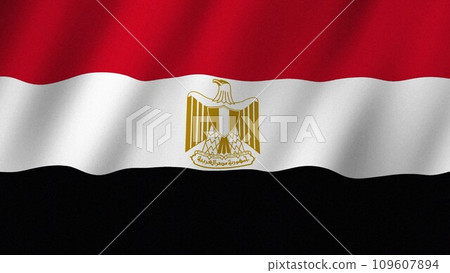 Egypt flag waving in the wind. Flag of Egypt images Egypt flag waving in the wind. Flag of Egypt images 109607894