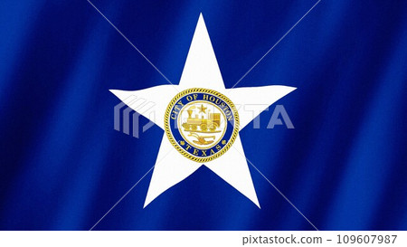 Houston flag waving in the wind. Flag of Houston images 109607987