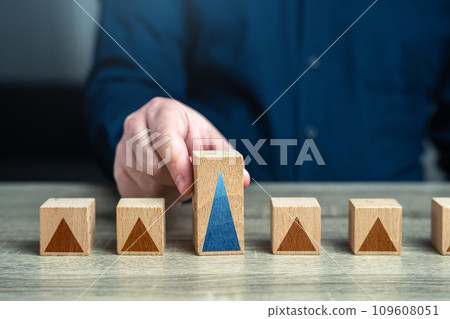 Increase growth rate. Best economic result. Increasing income. Growing businesses. Exceed all expectations and forecasts. Show high rates of development. Success and economic boom. Optimistic forecast 109608051