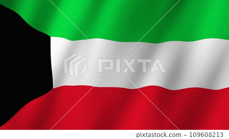 Kuwait flag waving in the wind. Flag of Kuwait images 109608213
