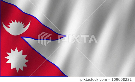 Nepal flag waving in the wind. Flag of Nepal images Nepal flag waving in the wind. Flag of Nepal images 109608221