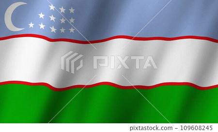 Uzbekistan flag waving in the wind. Flag of Uzbekistan images Uzbekistan flag waving in the wind. Flag of Uzbekistan images 109608245