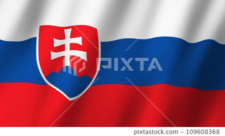 Slovakia flag waving in the wind. Flag of Slovakia images 109608368