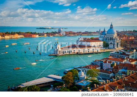 View of Venice lagoon and Santa Maria della Salute. Venice, Italy 109608641