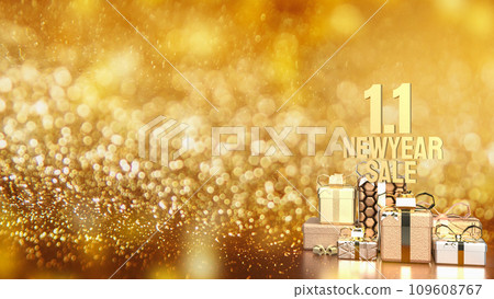 The gift box for new year shopping concept 3d rendering The gift box for new year shopping concept 3d rendering 109608767