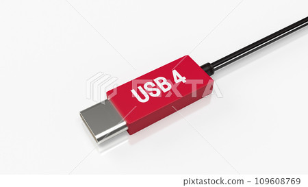 The usb 4 cable for technology concept 3d rendering. 109608769