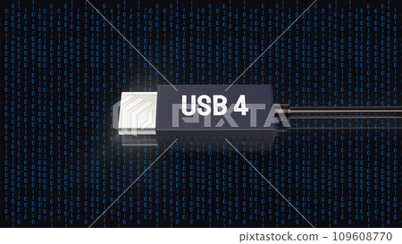 The usb 4 cable for technology concept 3d rendering. 109608770