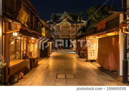 [Tokyo] Shibamata Taishakuten Sando/Showa retro townscape night view 109609298