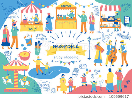 馬爾凱人在假日市場享受 109609617