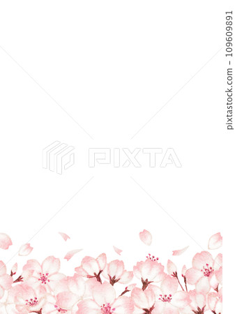 美麗的手繪櫻花背景圖 109609891