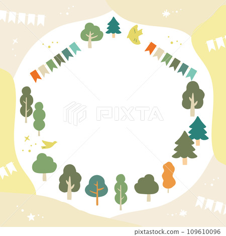 森林框架_花環_背景顏色可用_活動背景圖 109610096