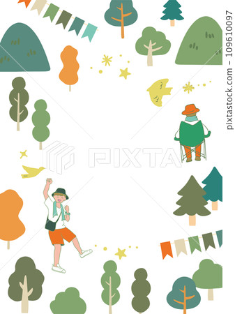 Event background illustration_forest_garland_with people Event background illustration_forest_garland_with people 109610097