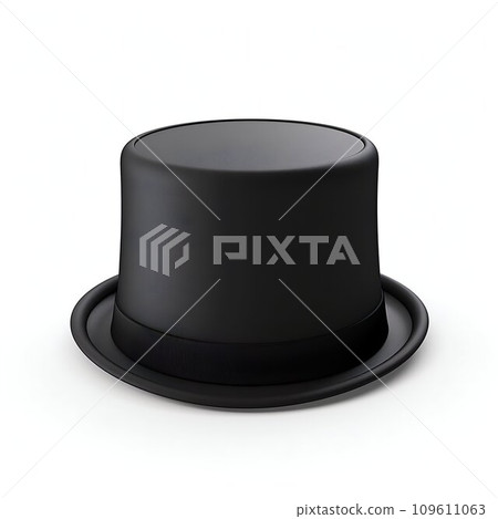 Elegant Black Top Hat Isolated on White Background. Generative ai 109611063