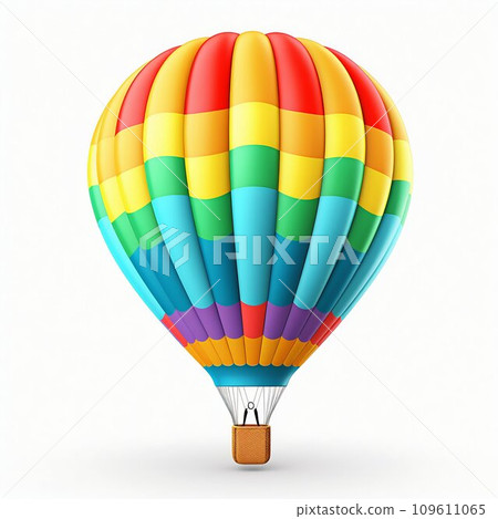 Vibrant Hot Air Balloon on White Backdrop. Generative ai 109611065