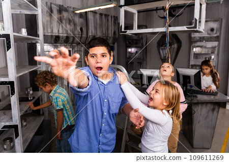 Quest game - children keep a boy turned into zombie Quest game - children keep a boy turned into zombie 109611269