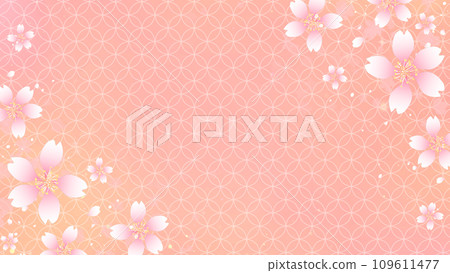 櫻花與景泰藍圖案框架背景16:9 櫻花與景泰藍圖案框架背景16:9 109611477