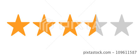 簡單的橙色3.5星星標記 109611587