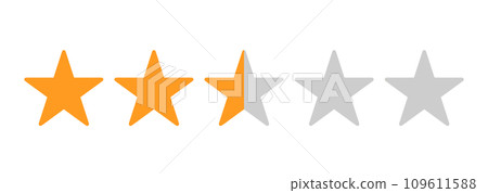 簡單的橙色2.5星星標記 109611588