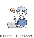 A man who flashes in front of a computer 109612280
