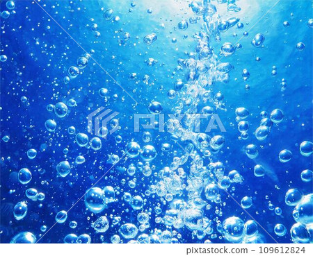 Water, sea, river, underwater bubbles image AI generated image 109612824