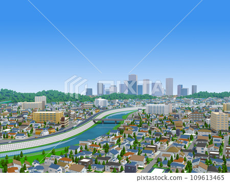 住宅區CG BG 城市景觀景觀城市背景 住宅區CG BG 城市景觀景觀城市背景 109613465