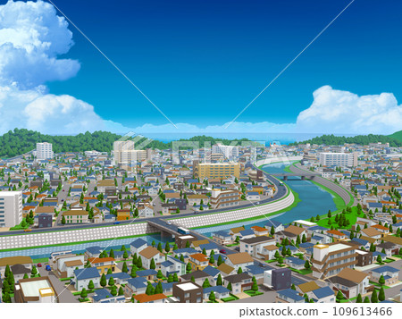 Residential area CG BG cityscape landscape urban background 109613466
