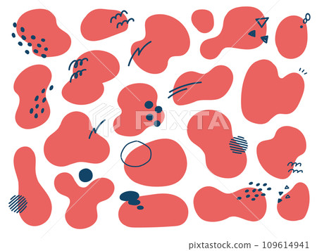 Illustration of a red pattern with a pop loose shape Illustration of a red pattern with a pop loose shape 109614941