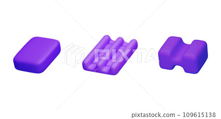 Bubble gum corrugated plates realistic render vector illustrations isolated. Bubble gum corrugated plates realistic render vector illustrations isolated. 109615138