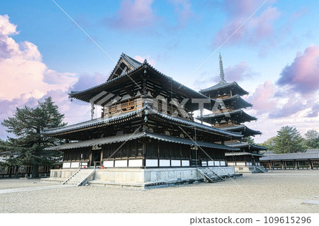 世界遺產、聖德宗總寺、法隆寺西院伽藍、本堂、五層寶塔 109615296