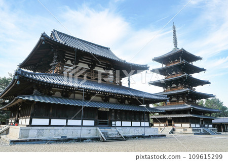 世界遺產、聖德宗總寺、法隆寺西院伽藍、本堂、五層寶塔 109615299