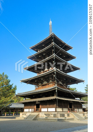 世界遺產：聖德宗總部、法隆寺、西院伽藍、五層寶塔 109615367