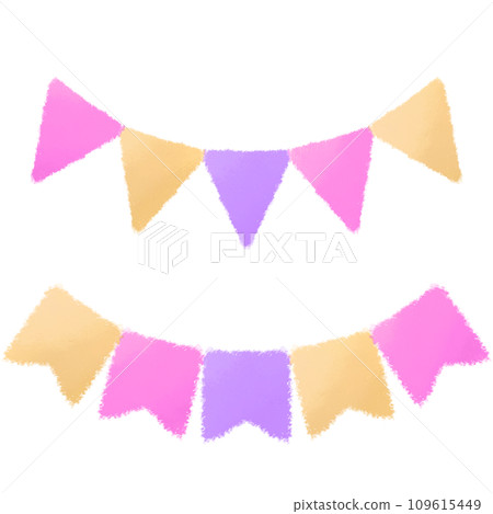 Garland crayon touch illustration [set] 109615449