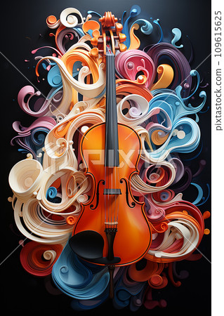 Abstract wall background rhythm through abstraction, repetitive patterns, undulating forms, and a rhythmic color palette 109615625