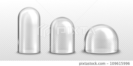 Glass domes set isolated on transparent background 109615996