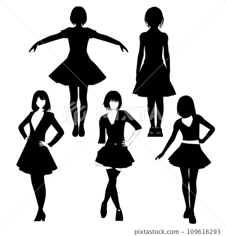 女性剪影圖全身肖像 109616293