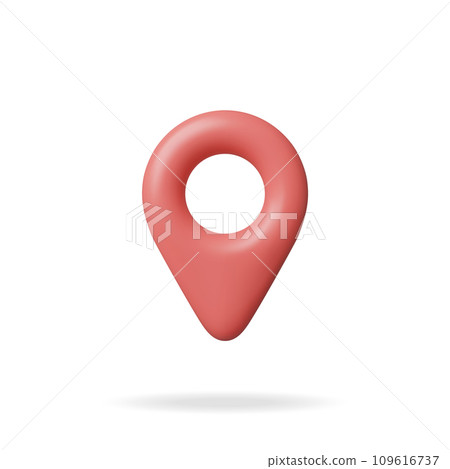 3D Location Map Pin Isolated on White. 109616737
